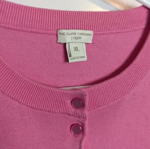 J Crew The Clare Cardigan Bright Pink sz XL - Picture 3 of 5